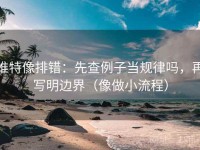 推特像排错：先查例子当规律吗，再写明边界（像做小流程）
