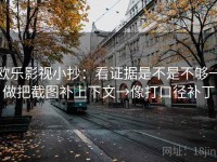 欧乐影视小抄：看证据是不是不够→做把截图补上下文→像打口径补丁
