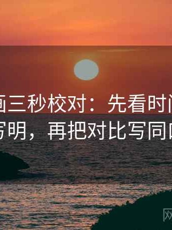 香蕉漫画三秒校对：先看时间窗有没有写明，再把对比写同口径
