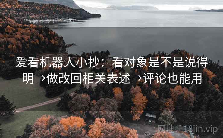 爱看机器人小抄：看对象是不是说得明→做改回相关表述→评论也能用