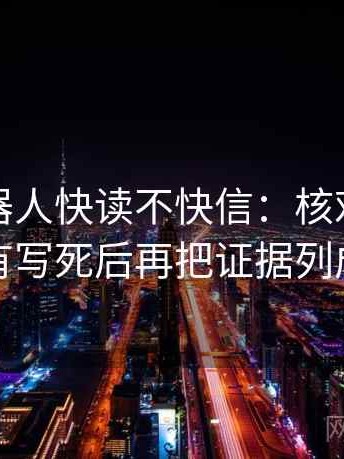 爱看机器人快读不快信：核对概率有没有写死后再把证据列成条