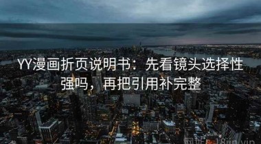 YY漫画折页说明书：先看镜头选择性强吗，再把引用补完整