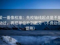 爱一番像校准：先校轴线起点是不是动过，再把单位补到图旁（不费劲但管用）