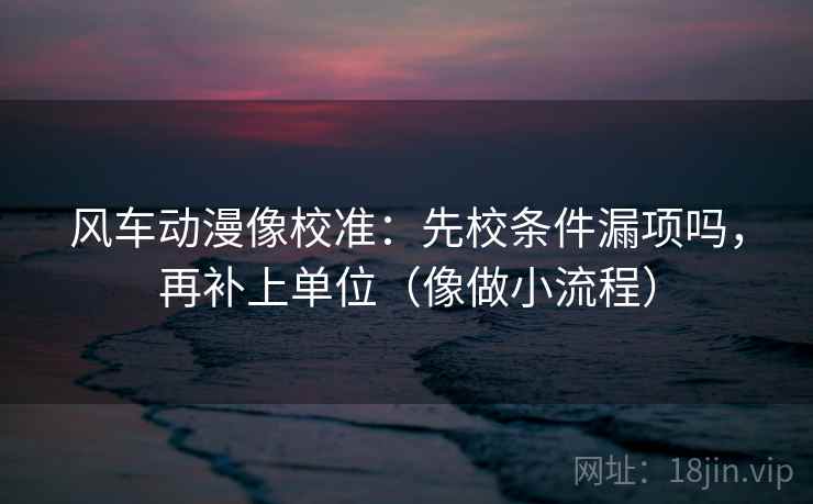 风车动漫像校准：先校条件漏项吗，再补上单位（像做小流程）