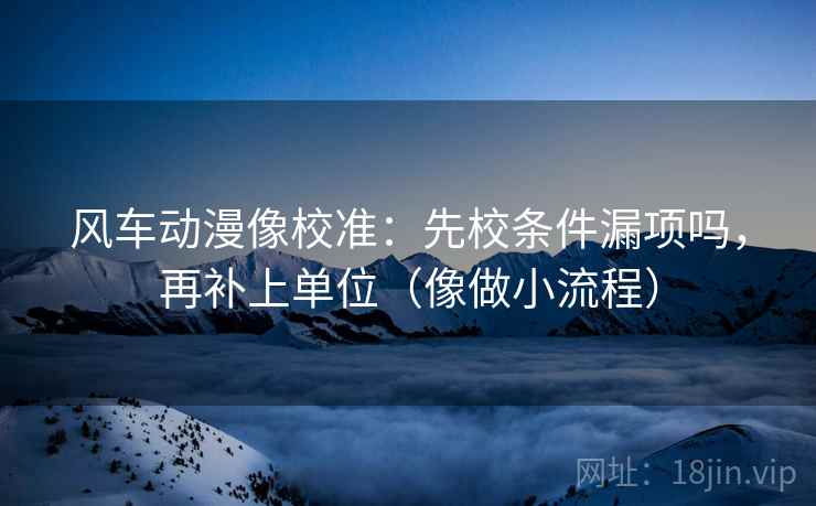 风车动漫像校准：先校条件漏项吗，再补上单位（像做小流程）